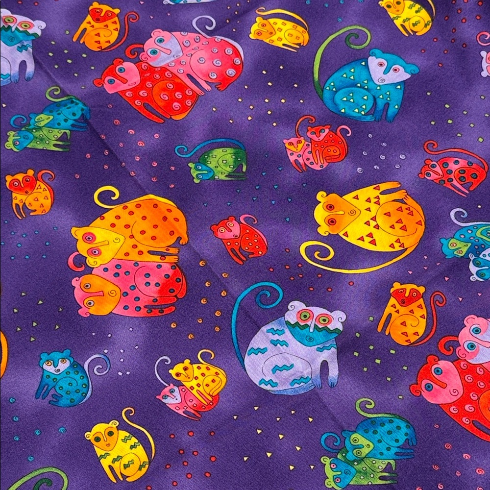 Laurel Burch Colorful Monkey Pattern Fabric